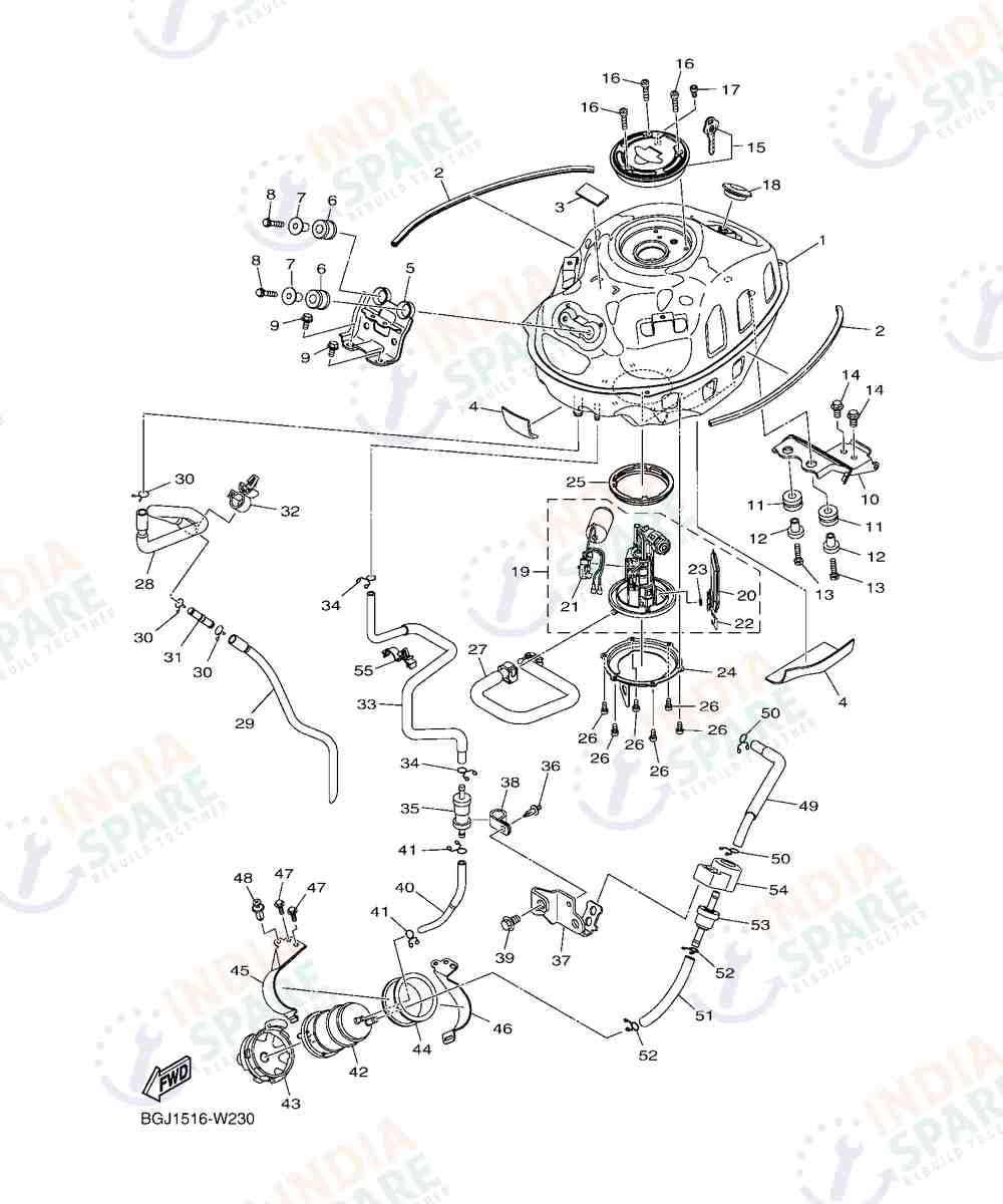 YAMAHA D772 MT 03 Series FUEL TANK
